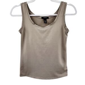 Alfani Petite Taupe Scoop Neck Sleeveless Tank Top Women's Size PS Made in USA